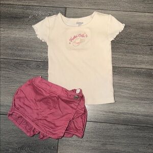 OshKosh B'gosh Cream Ribbed Knit Top and Skort